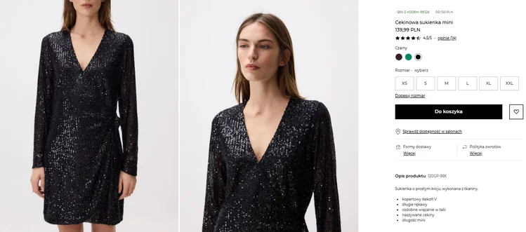 Zdjęcie Te sukienki z Reserved za 104 zł zrobią efekt wow na Sylwestra! Kopertowy krój i cekiny to boski duet dla każdej sylwetki #1