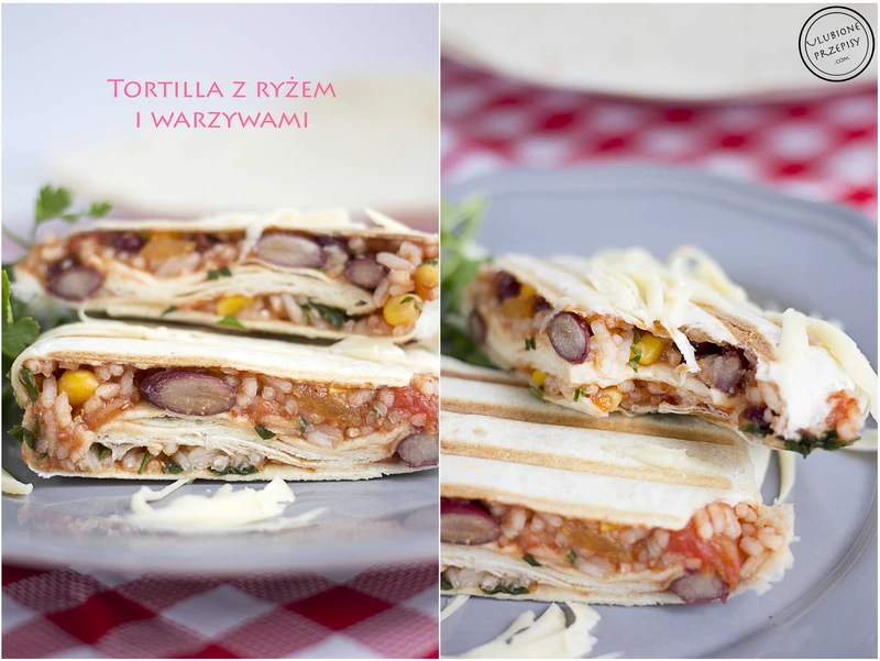 Tortille z ryżem i warzywami