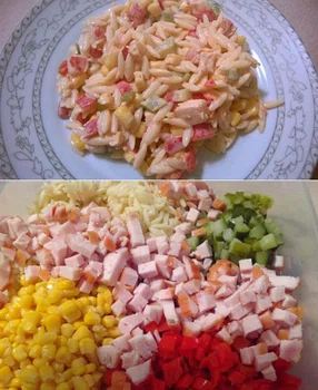 Prosta sałatka z makaronem