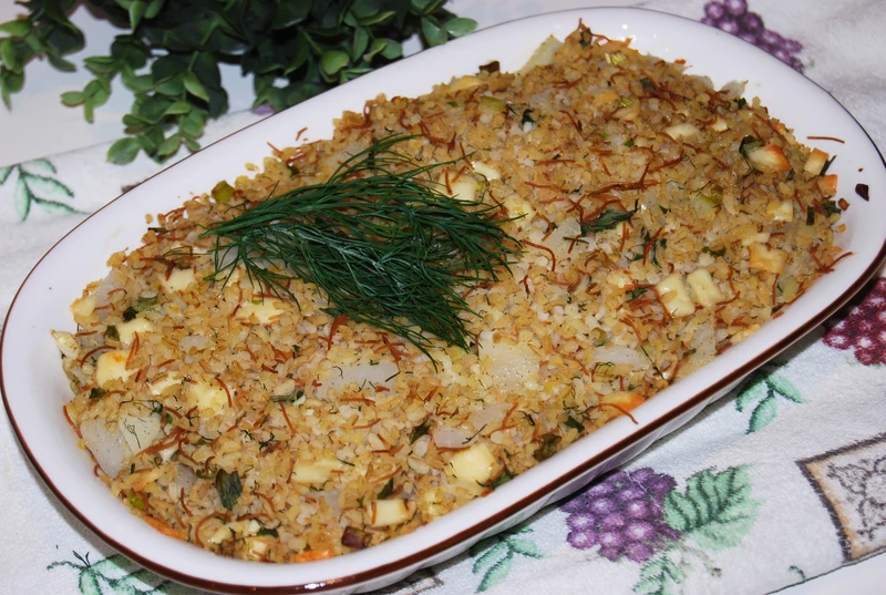 Zapiekana kasza bulgur z kalarepą