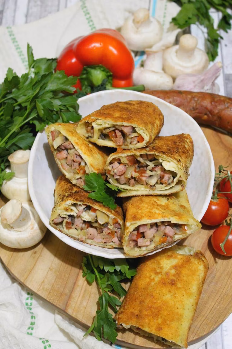 Nadziewane tortille a la krokiety