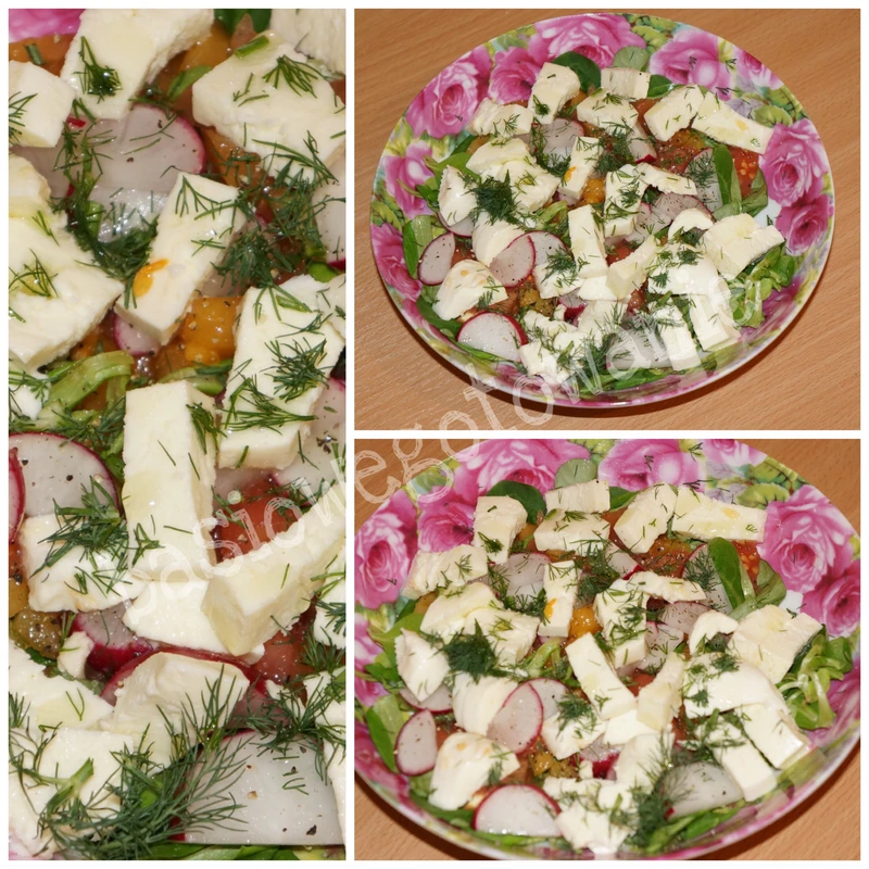 Lekka sałatka z mozzarella.