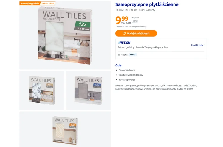 Zdjęcie Te płytki z Action za 9,99 zł odmienią nudną kuchnię! Samoprzylepne, metamorfoza w jeden wieczór, bez bałaganu i fachowców #1