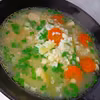Zupa rosołowa z ryżem i makaronem drobnym