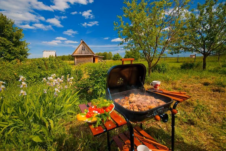 Grill w letnim ogrodzie