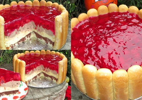 Rewelacyjny torcik a'la CHARLOTTE z kremem i malinami +FILM