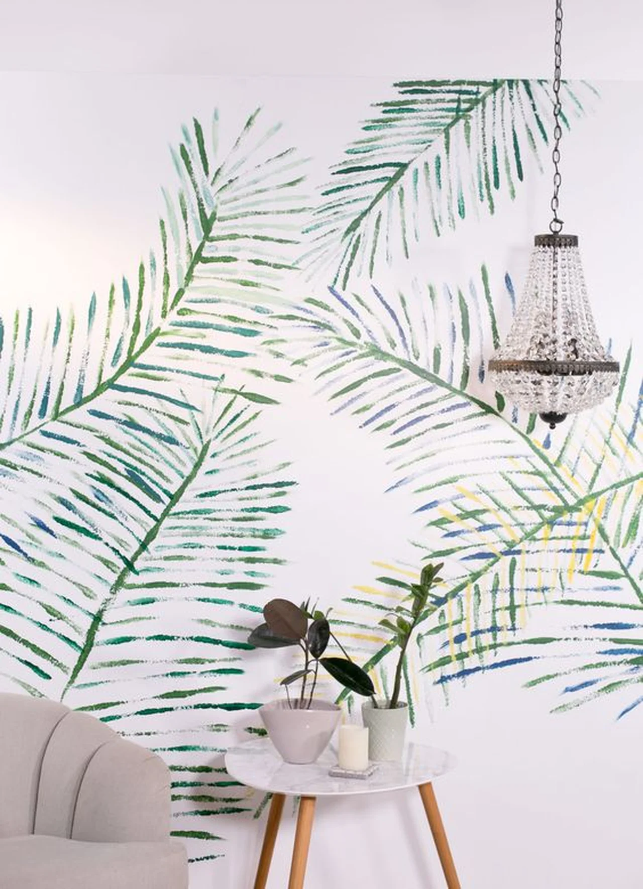Malowane, proste liście palmy