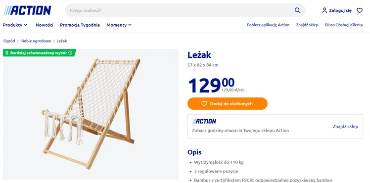 Zdjęcie Balkon i taras jak z Instagrama za 129 zł! Bambusowy leżak z Action to najgorętszy hit tego sezonu! #1