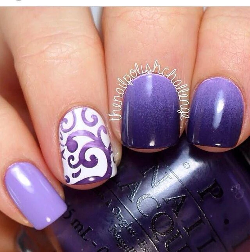 Fioletowy manicure
