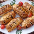 Biała kiełbasa zapiekana w cieście francuskim