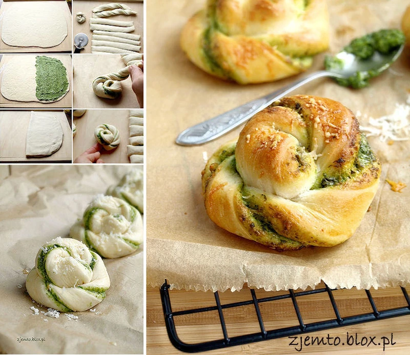 Zakręcone bułeczki z pesto