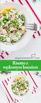 Risotto z łososiem i groszkiem