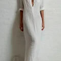 Długa, lniana sukienka