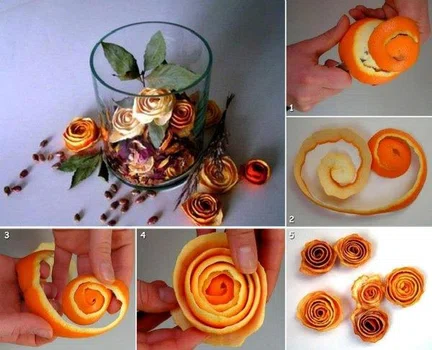 Różyczki z suszonych pomarańczy