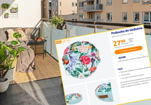 Idealne na balkon zamiast krzeseł, a efekt jak z Instagrama! Duże poduchy na balkon w Action tylko za 28 zł