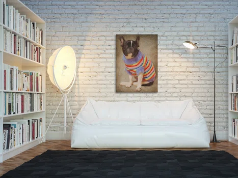 Portret bulldoga francuskiego - nowoczesny obraz na płótnie