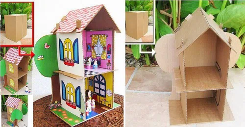 Domek dla lalek - z kartonu