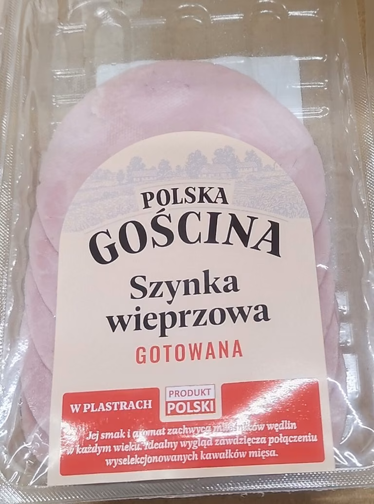 Wykrycie Listeria monocytogenes w szynce Polska Gościna 100 g — wycofanie partii 1000-188