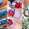 Patchworkowe wzorki na paznokcie