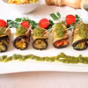Roladki z bakłażanem, kaszą kuskus i pesto