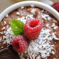 Zapiekane, czekoladowe risotto z płatkami jaglanymi i wiórkami kokosowymi