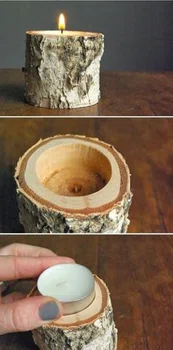DIY- świecznik z drzewa