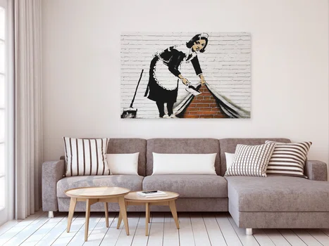 Banksy - Pokojówka - nowoczesny obraz na płótnie