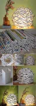Fantastyczna lampa z papierowych rurek - instrukcja