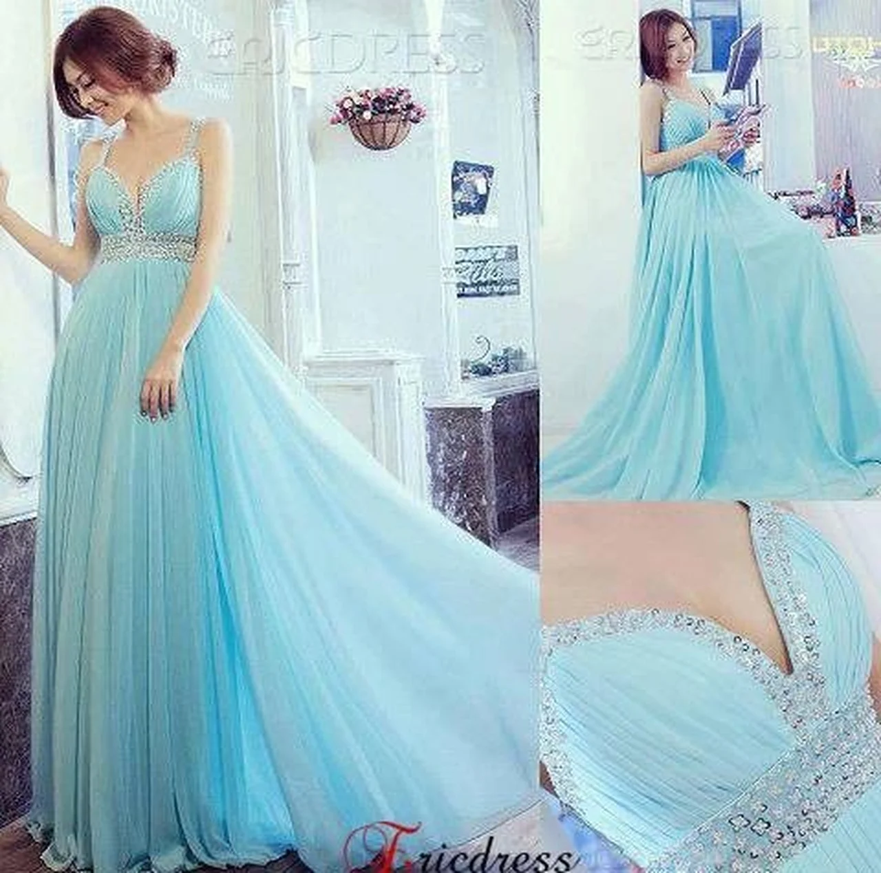Piękna błękitna suknia