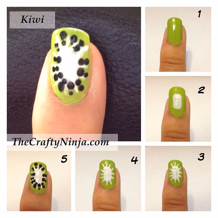 Kiwi - wiosenny manicure