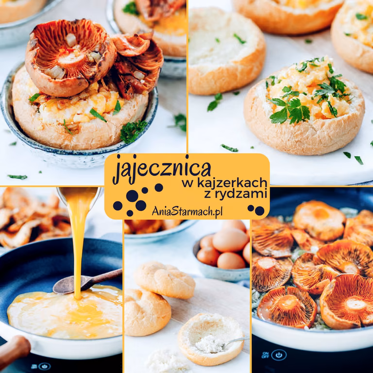 Kajzerki z jajecznicą i rydzami by Ania Starmach