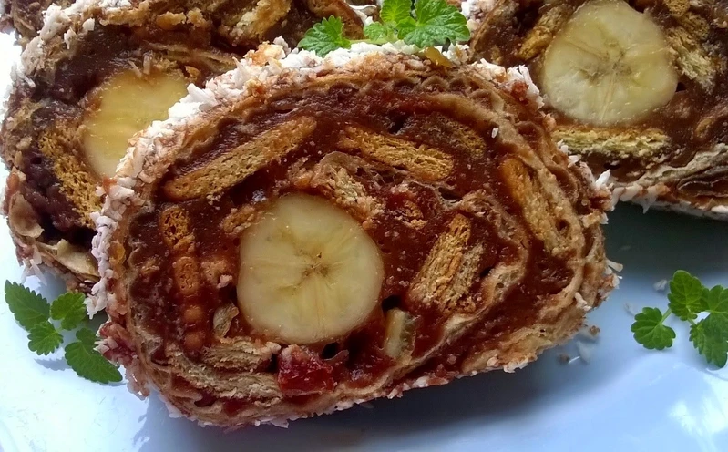 rolada bakaliowa w waflu