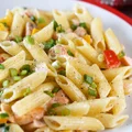 Śmietanowe penne z łososiem