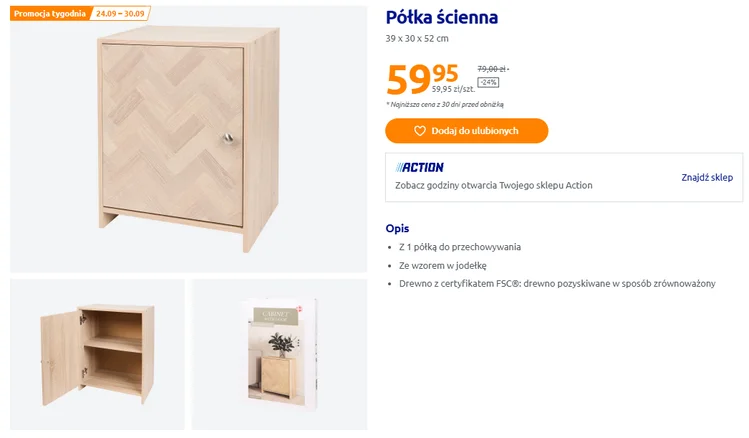 Zdjęcie Ta szafka z Action z motywem jodełki za 59 zł to najnowszy hit wnętrz! Kompaktowe wymiary, ale pojemna i zrobi świetny efekt w salonie #1