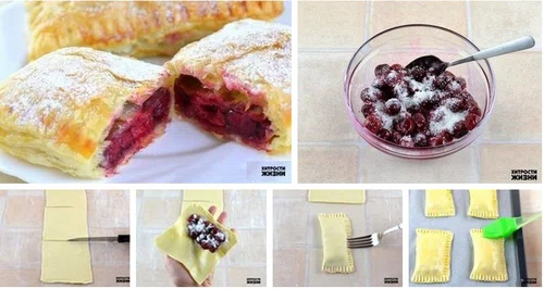 Ciasteczka francuskie z wiśniami