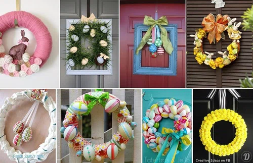 Wielkanocne dekoracje na drzwi