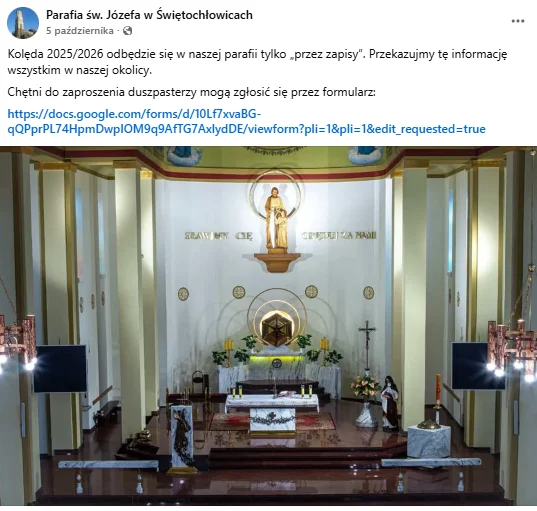 Zdjęcie Rewolucja w kolędach 2025! Do tych domów ksiądz już nie zakuka - wierni muszą pamiętać o formularzu #1