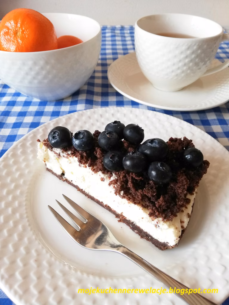 Sernik oreo z borówkami- bez pieczenia i bez cukru :)