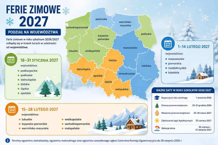 Zdjęcie Znamy terminy ferii 2027! Niektóre województwa będą zaskoczone #1