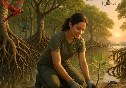 Mangrowe – zielona tarcza planety: jak chronić ekosystem, który zatrzymuje cztery razy więcej węgla niż Amazonia?