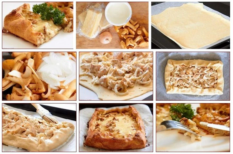 Tarta z grzybami w sosie śmietanowym