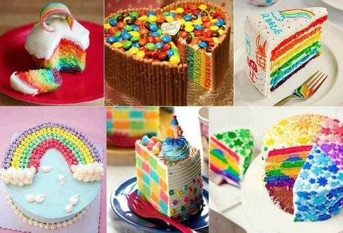 Tęczowe ciasta