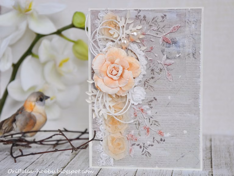 Kartka w stylu shabby chic