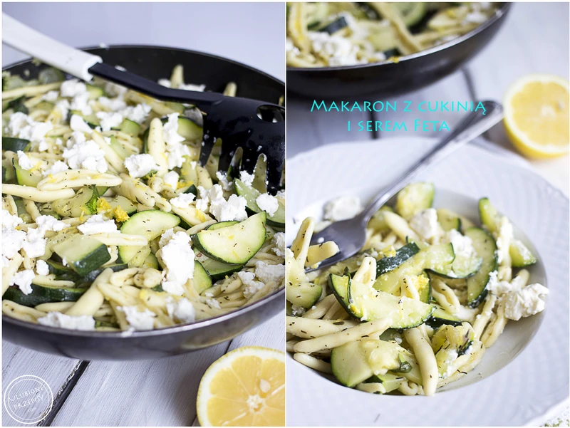 Makaron z cukinią i serem Feta