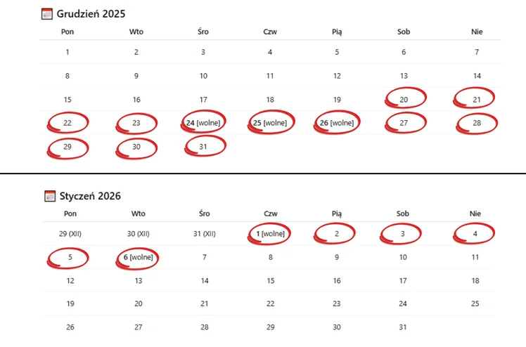 Zdjęcie 18 dni wolnego bez przerwy na przełomie grudnia i stycznia! Sprawdź te daty i zaplanuj rekordowo długi odpoczynek #1