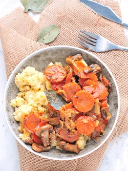 Wegańskie bourguignon z grzybami