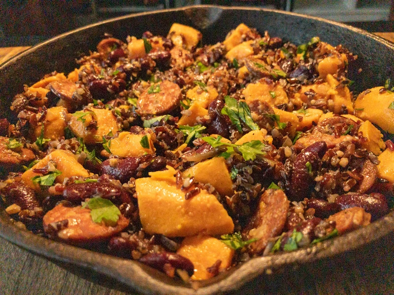 ZAPIEKANKA Z RYŻU, CHORIZO I BATATA