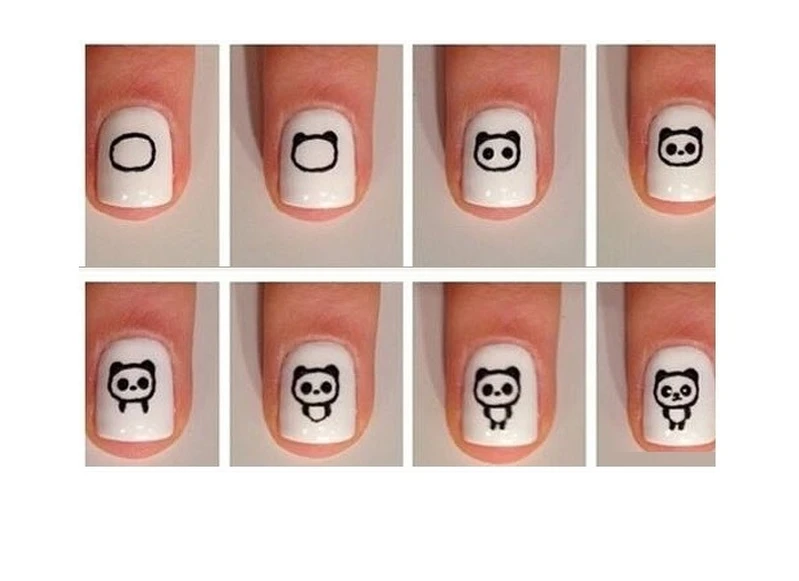 Panda paznokcie- krok po kroku