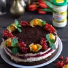 Ciasto majonezowe z masą budyniową i wiśniową frużeliną