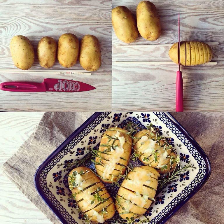 Ziemniaczki hasselback